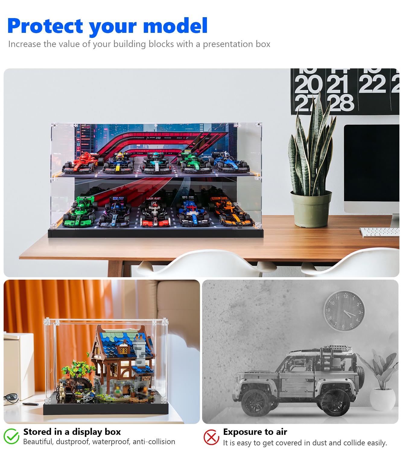ICUANUTY Acrylic Display Case Compatible with Lego Speed Champions 10-in-1 F1 Car 77242,77243,77244,77245,77246,77247,77248,77249,77250,77251 - Image 3