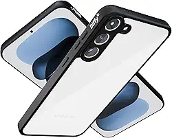 Capa para Samsung Galaxy S23 Fina, Resistente com Camera Frame Elevado e Bordas Reforçadas e Traseira Transparente em Acrílico - Diffy (Preto, Galaxy S23)