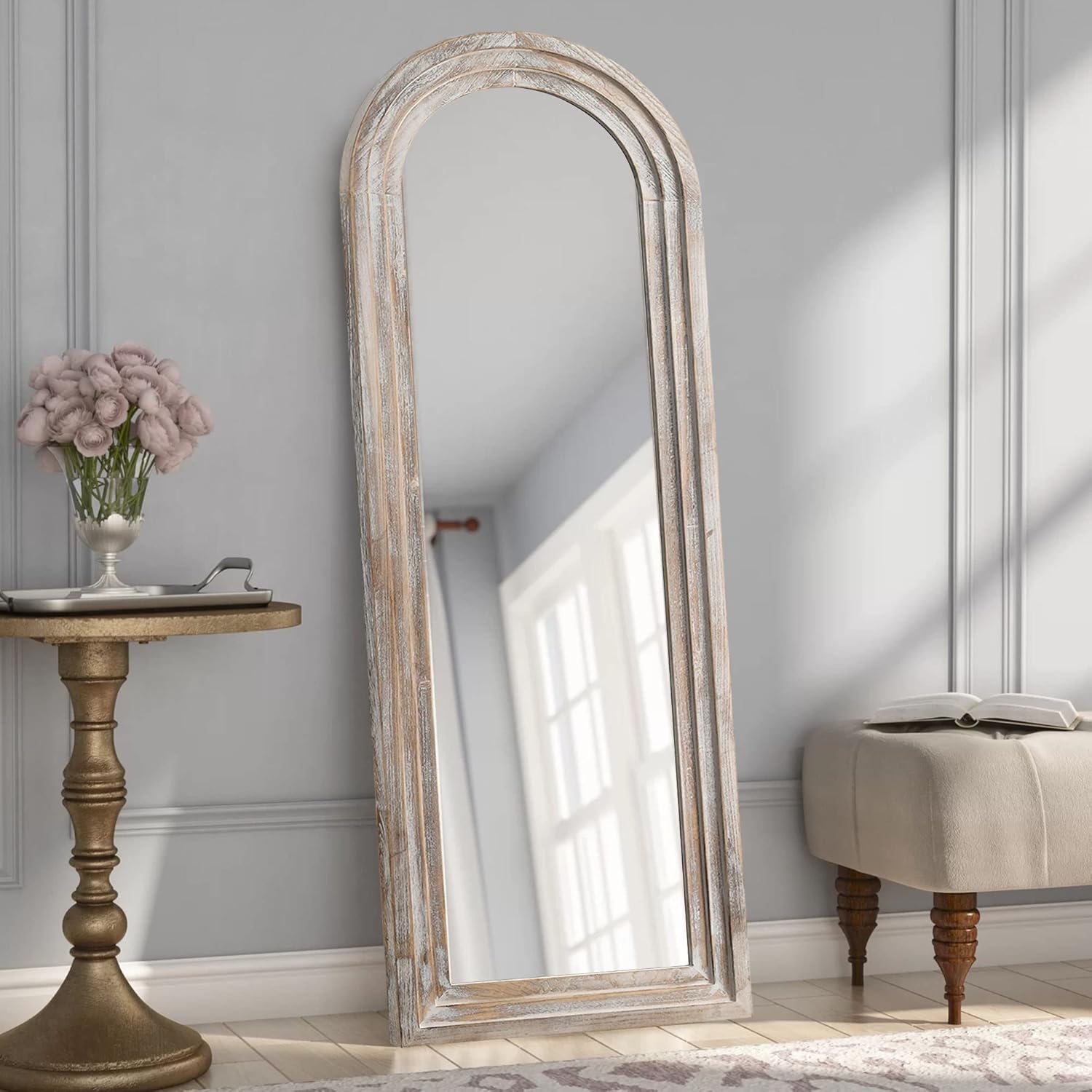 MAYEERTY Full Length Mirror 65"x22", Arched Full Body