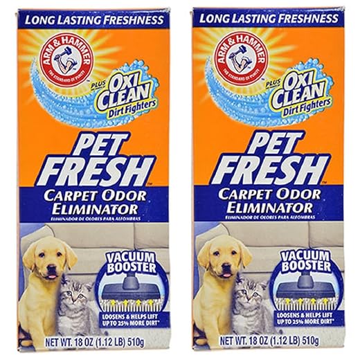 Arm & Hammer Pet Fresh Carpet Odor Eliminator Plus Oxi Clean Dirt Fighters, 18 oz,(PACK OF 2)
