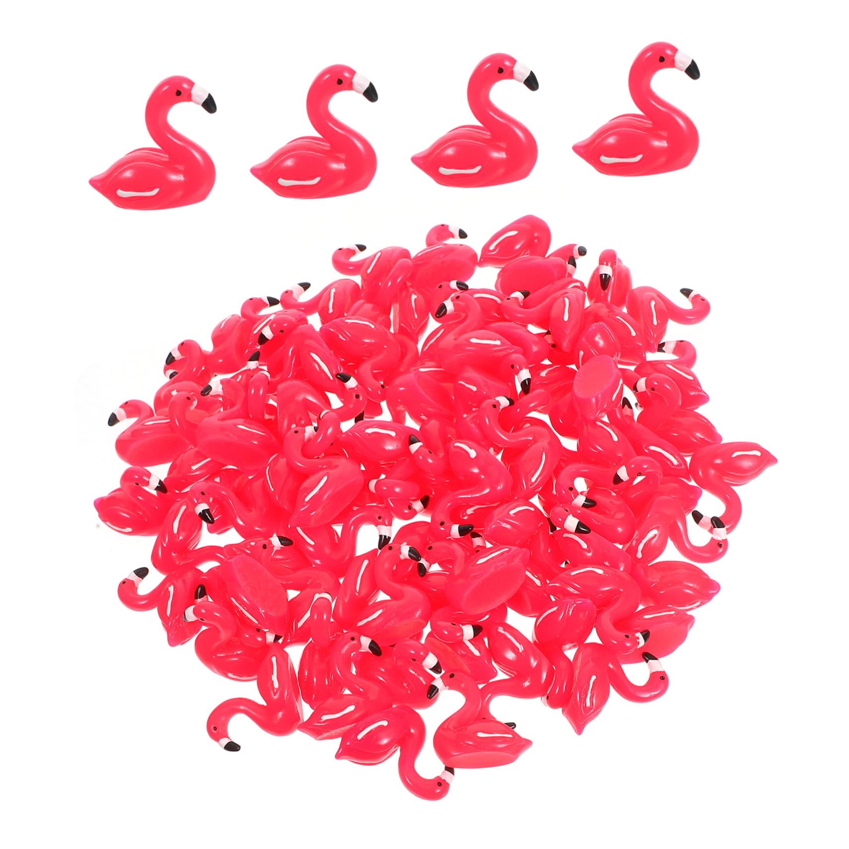 Yardwe Statuine Mini Fenicottero in Resina 100 Pezzi per Decorazioni