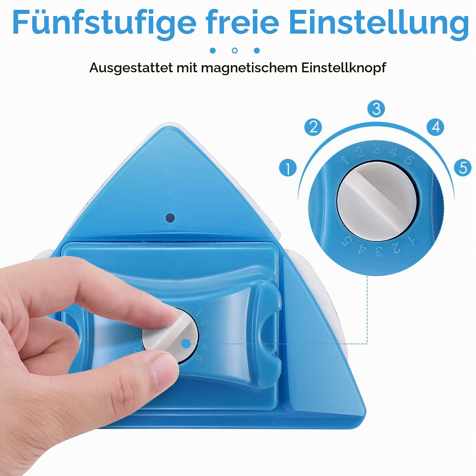 Doppelseitiger Fensterabzieher 5 einstellbares magnetisches Reinigungsbürstenwerkzeug Glaswischer Für Glasdicke 4-28 mm Glas Magnetreinigungswerkzeug