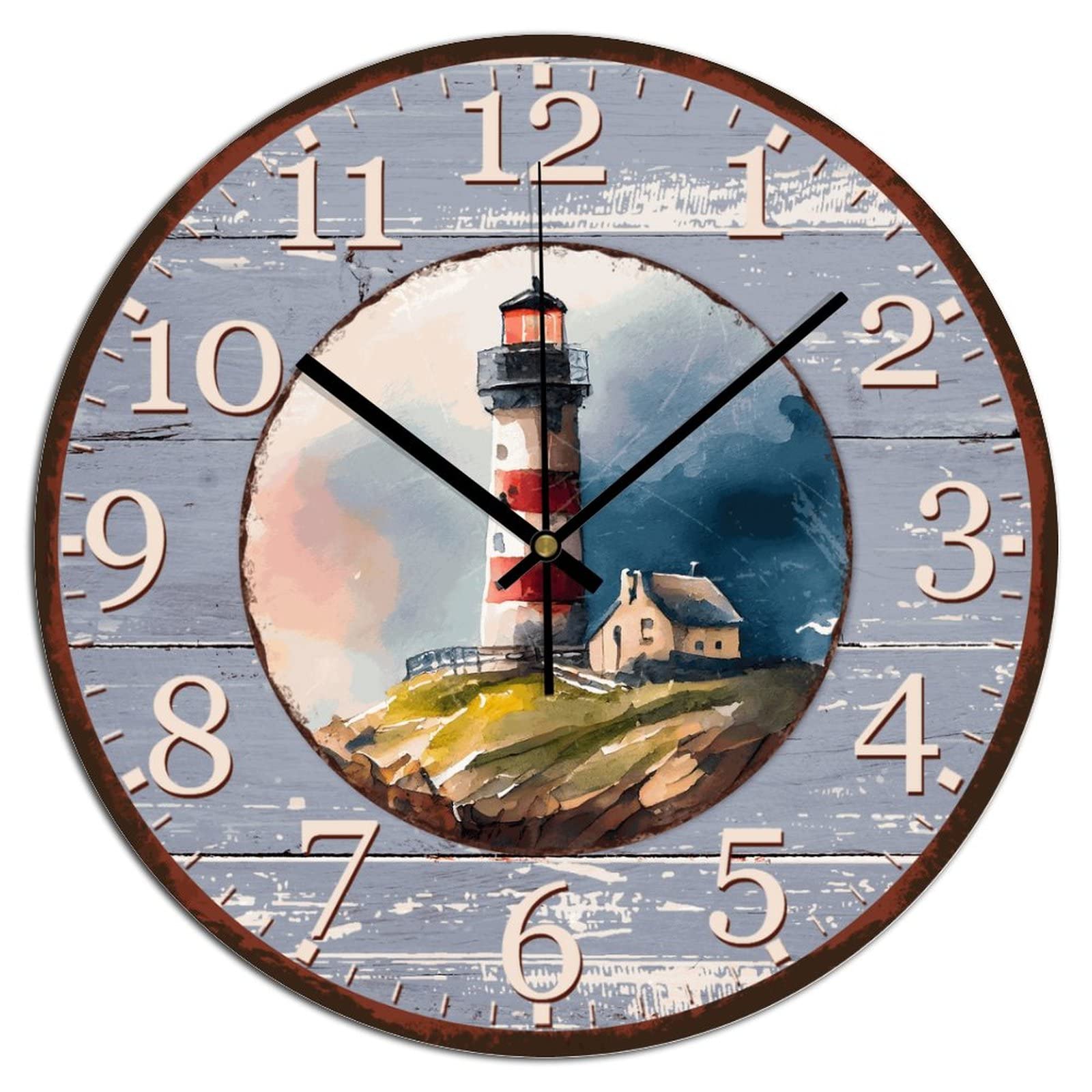 Cadeau de pendaison de crémaillère horloge murale plage ronde de 38 cm
