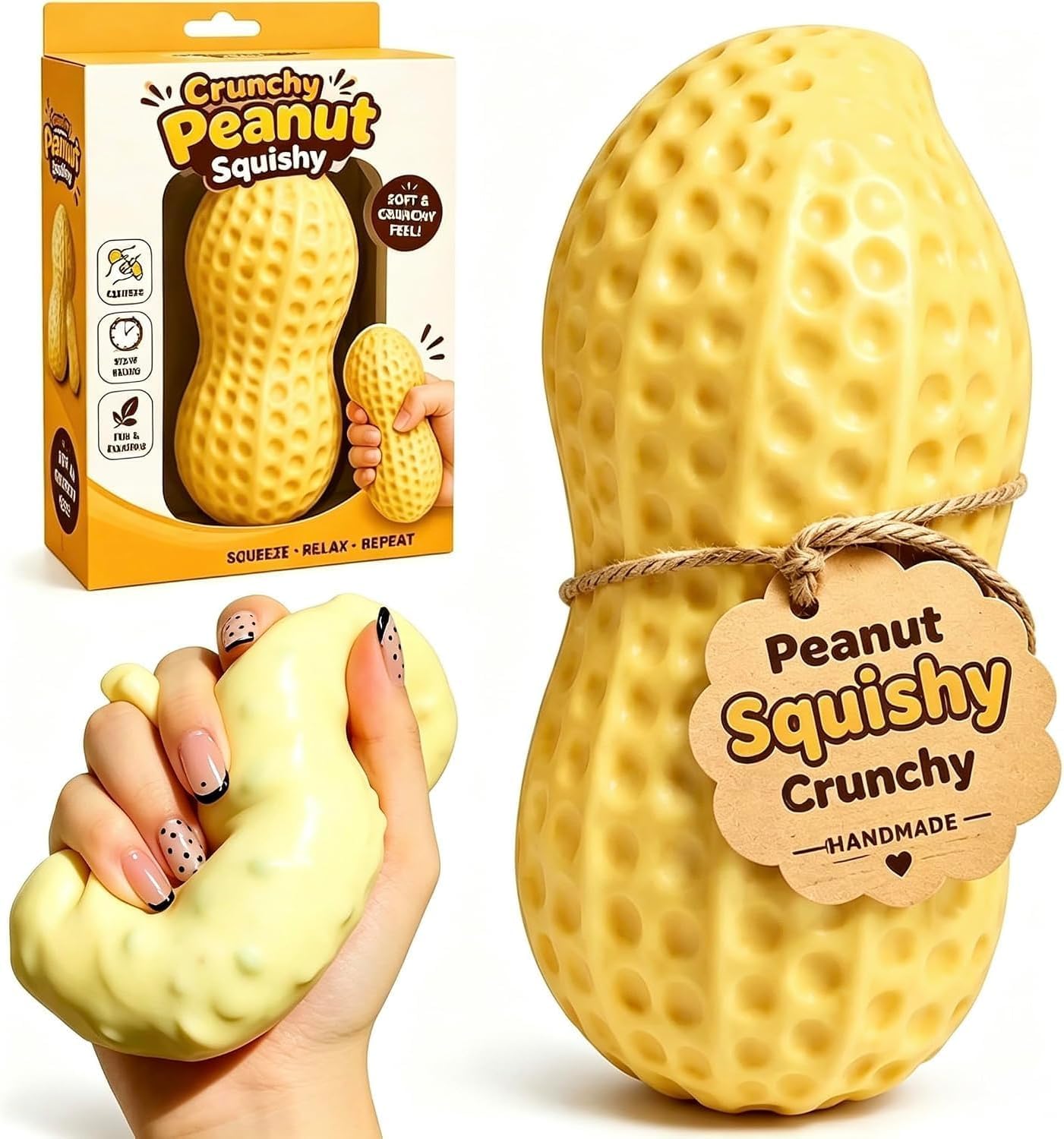 Stress Ball Realistic Design Anxiety Relief Tool (Peanut) — image 1