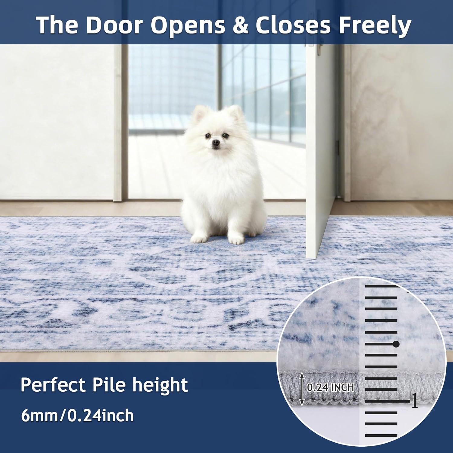 Washable Runner Rug 2x8 Runners for Hallways,Vintage Kitchen Runner Rugs with Non-Slip Backing Hallway Runner Rugs,Ultra-Thin Carpet for Bedroom, Entryway,Bathroom,Laundry Room - Image 5