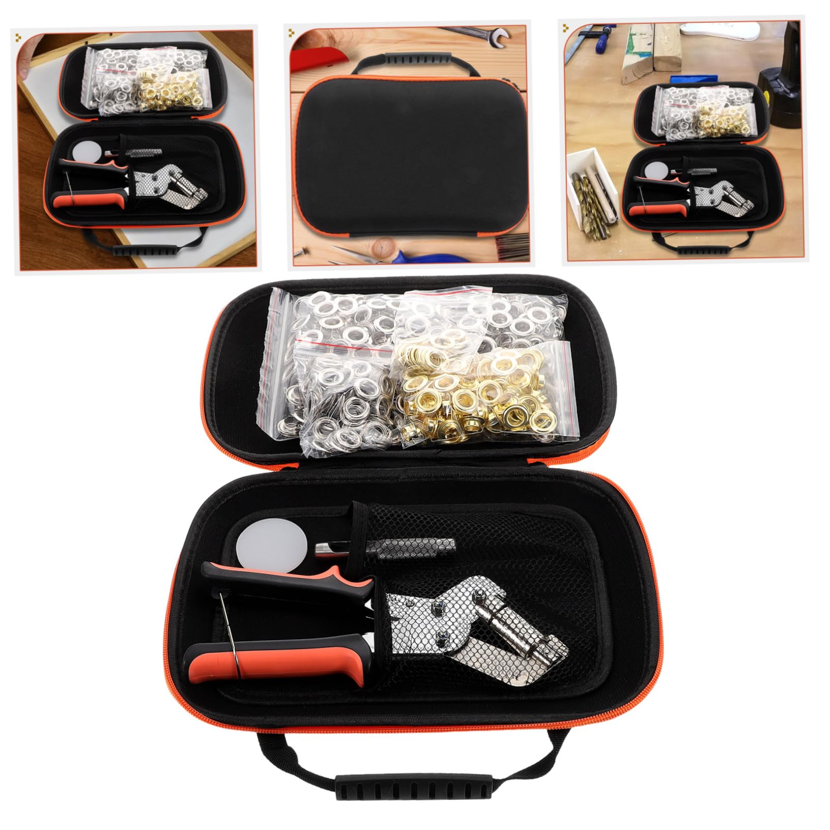 1 Juego Kit de Herramientas para Ojales Metálicos con Alicates y Accesorios Ojales de Plateados para Proyectos de Manualidades y Exhibiciones