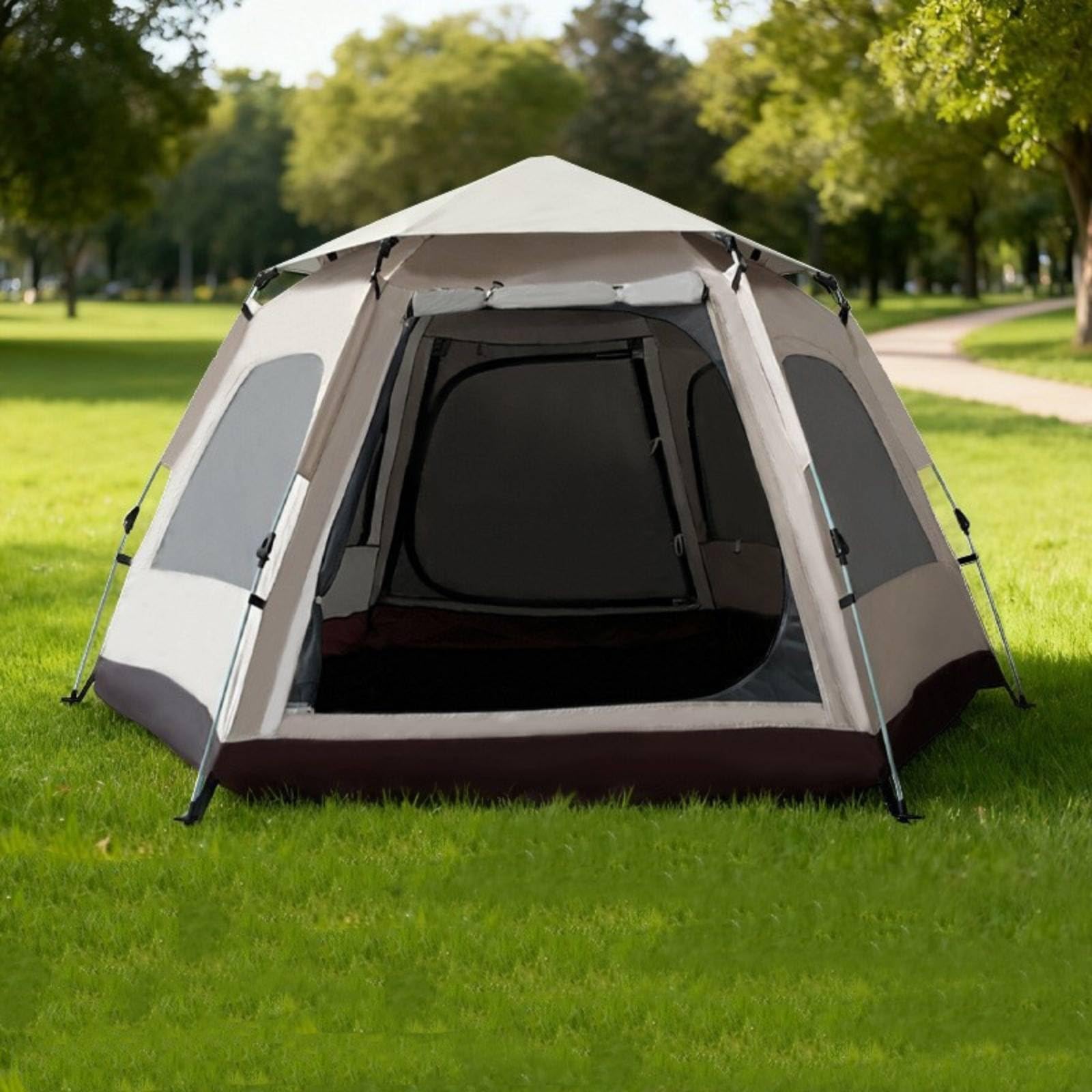 kowaku Tenda Campeggio Esagonale Tenda Outdoor Rifugio Padiglione Riparo Pieghevole Leggera 5 Kg Tessuto Oxford Antipioggia in
