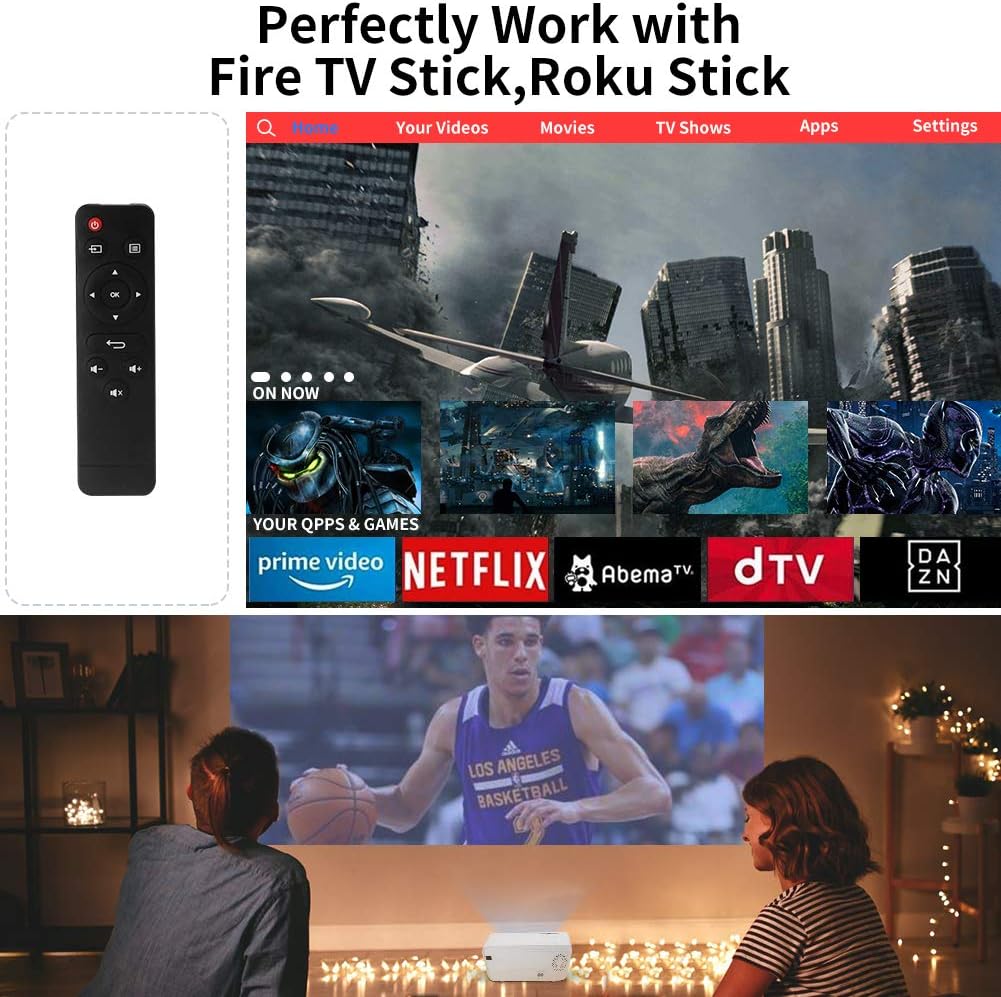 Bеѕt Quаlіtу 🔥 Mini Video Projector, EFFUN Outdoor Movie Projector with Projector Screen, 1080P HD Supported, Home Theater Projector, Portable LED Video Projector Compatible with HDMI, VGA, USB, TF, iPhone, iPad