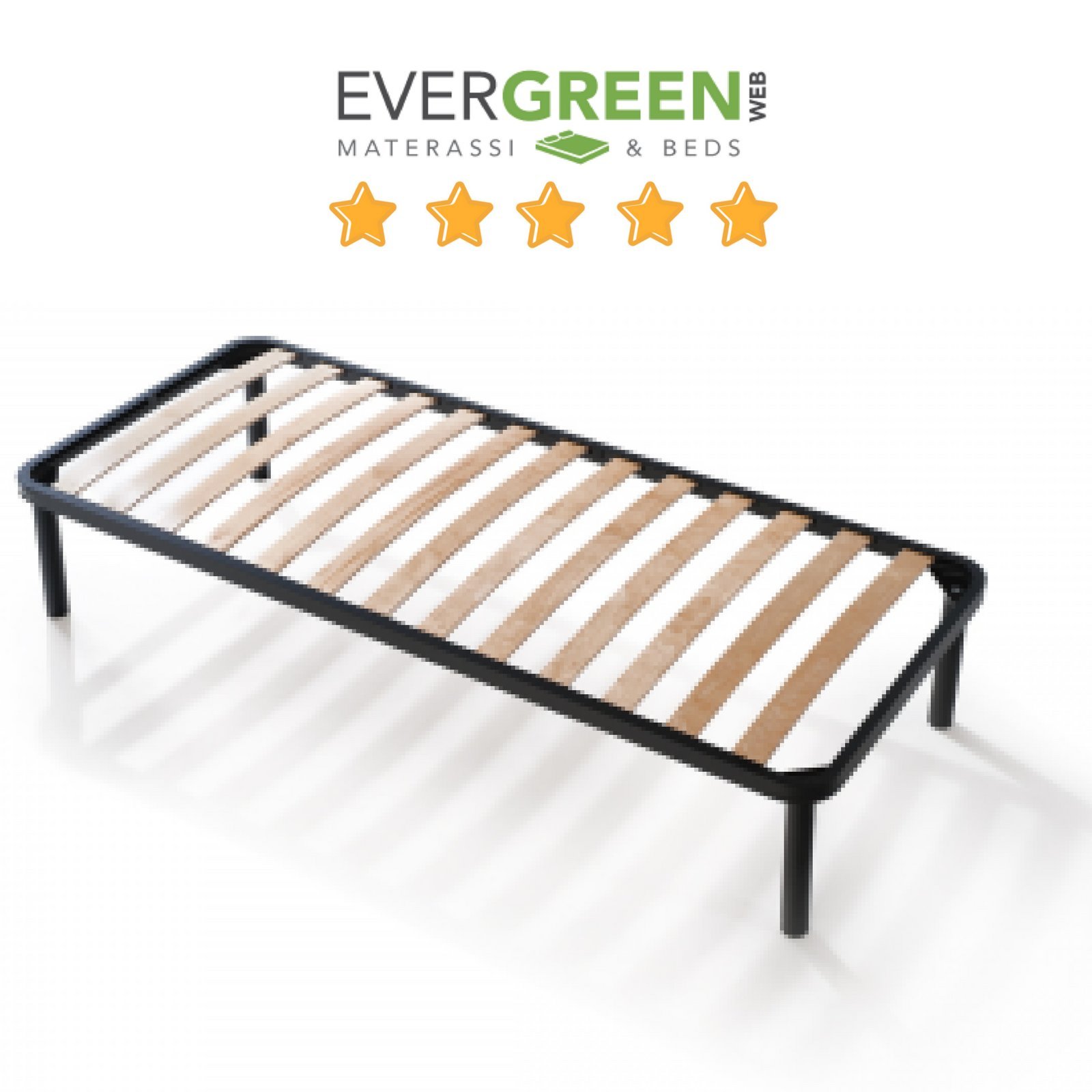 EVERGREENWEB zestaw ze stelażem i materacem 85 x 190 cm, wysokość 20 cm + poduszka z płatków z pianki z pamięcią kształtu, materac ortopedyczny z efektem masażu i stelażem z naturalnego drewna