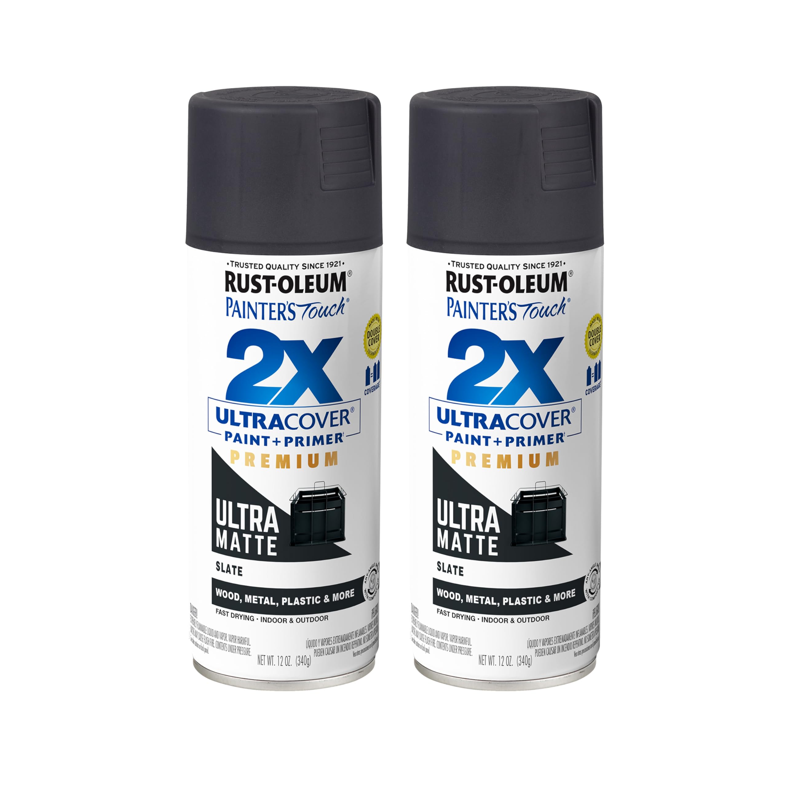 Rust-Oleum Painter's Touch 2X Ultra Cover Spray Paint, Ultra Matte Slate