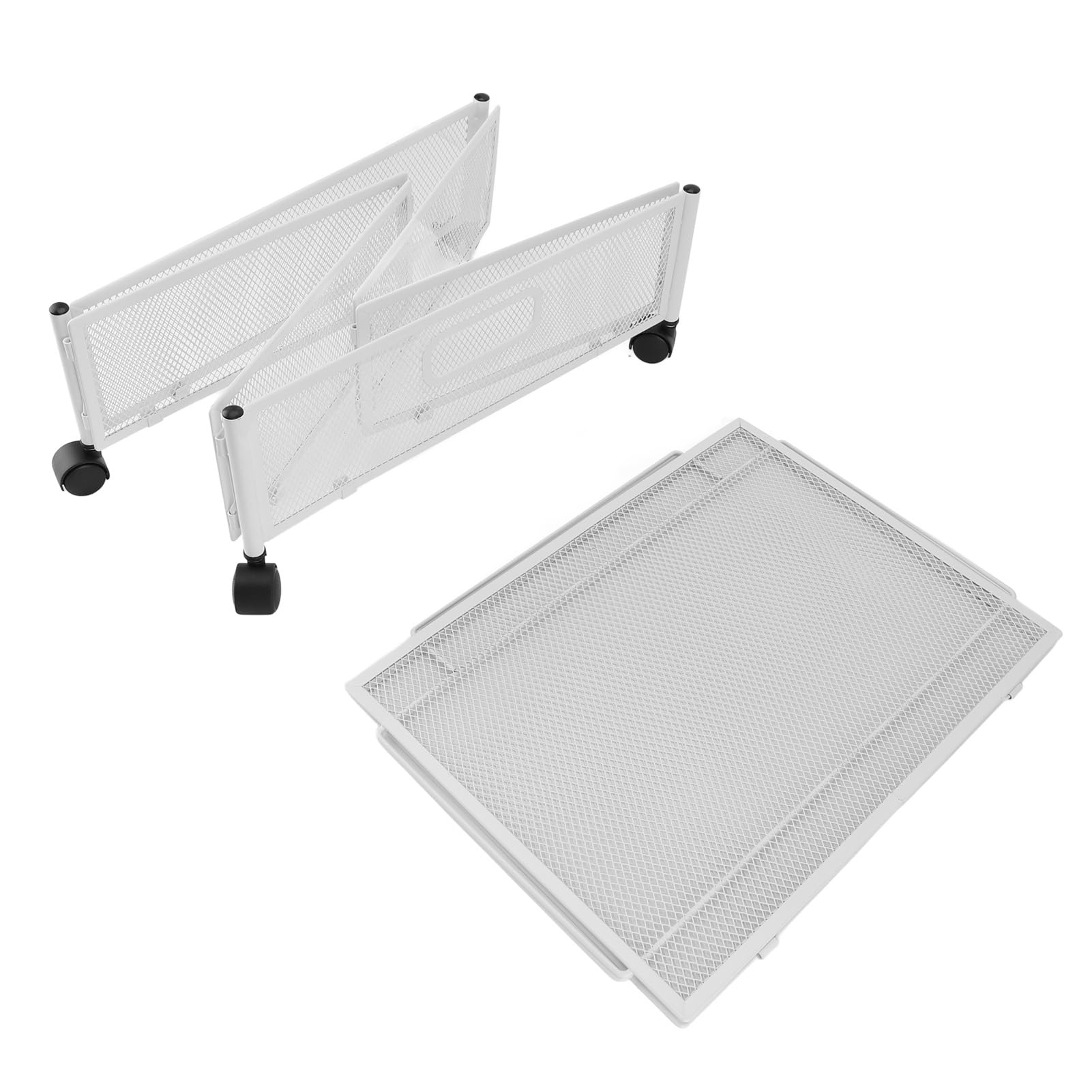 Ejoyous Contenitori Portaoggetti Sotto il Letto con Ruote Cassetto Portaoggetti Sotto il Letto in Metallo 23,6 X 15,7 X 6,1 Pollici con Coperchi Griglia Visiva a 4 Ruote per Vestiti Scarpe (WHITE)