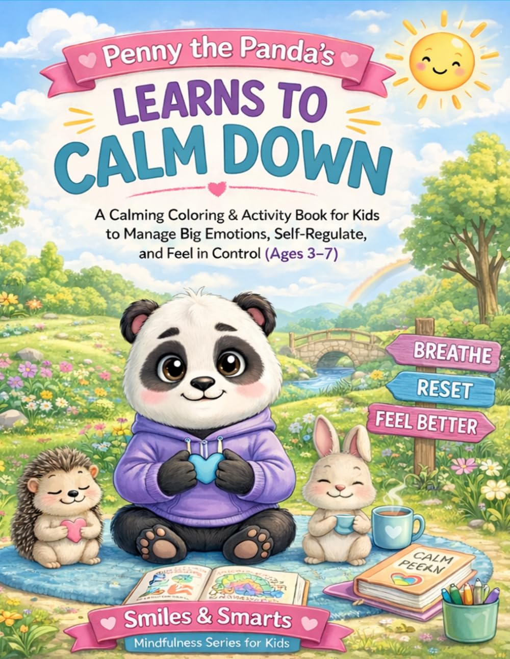 Penny the Panda Learns to Calm Down: A Calming Coloring & Activity Book for Kids to Manage Big Emotions, Self-Regulate, and Feel in Control (Ages 3–7) (Smiles & Smarts Mindfulness Series for Kids)