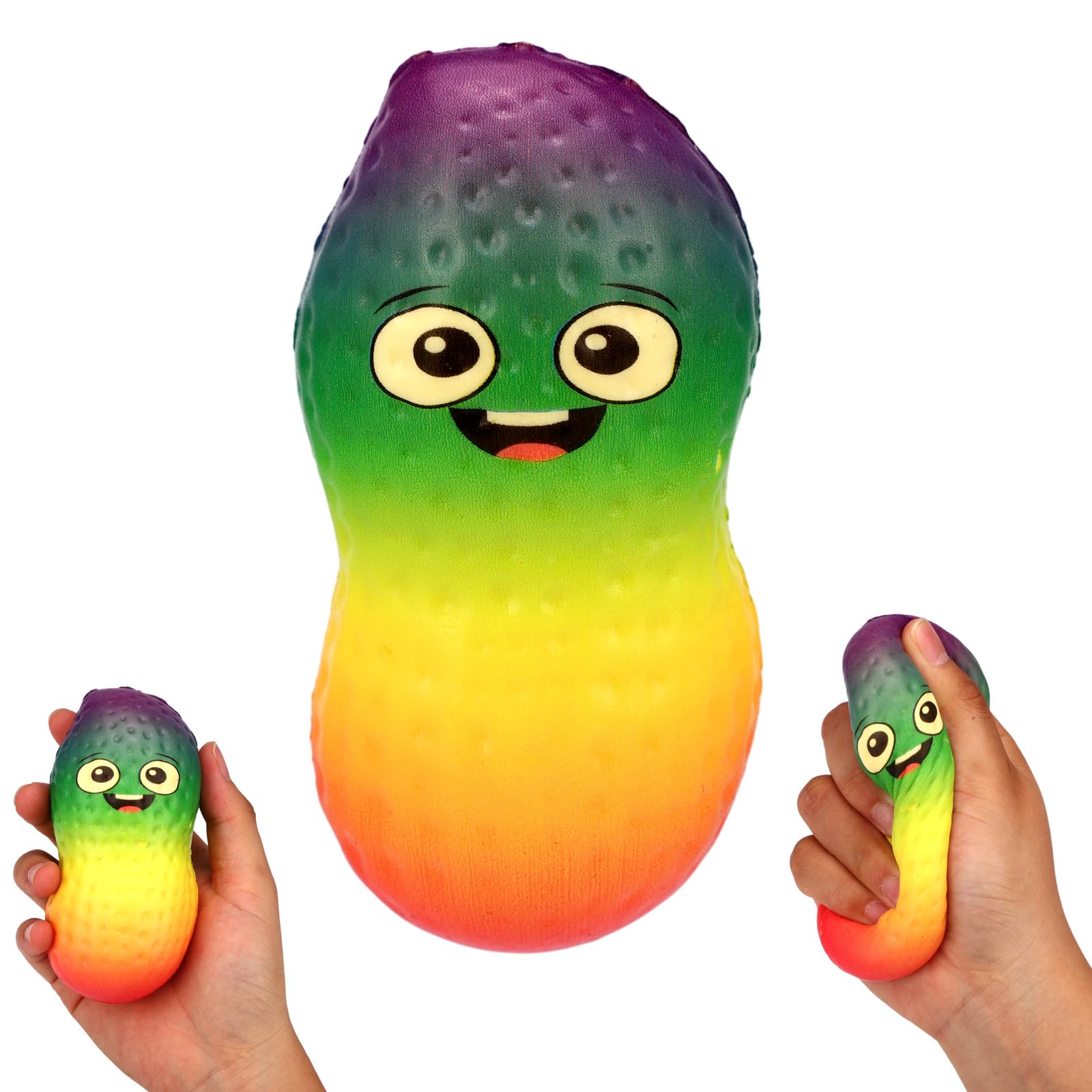 Peanut Squishy, Realistic Peanut Squeeze Toy (Rainbow Smile)