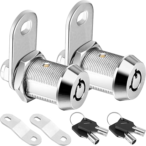 Miniatura 17 de PTEROMY Paquete de 2 cerraduras de gabinete con llaves, cerradura tubular de leva resistente de 5/8 pulgadas para cerraduras de almacenamiento