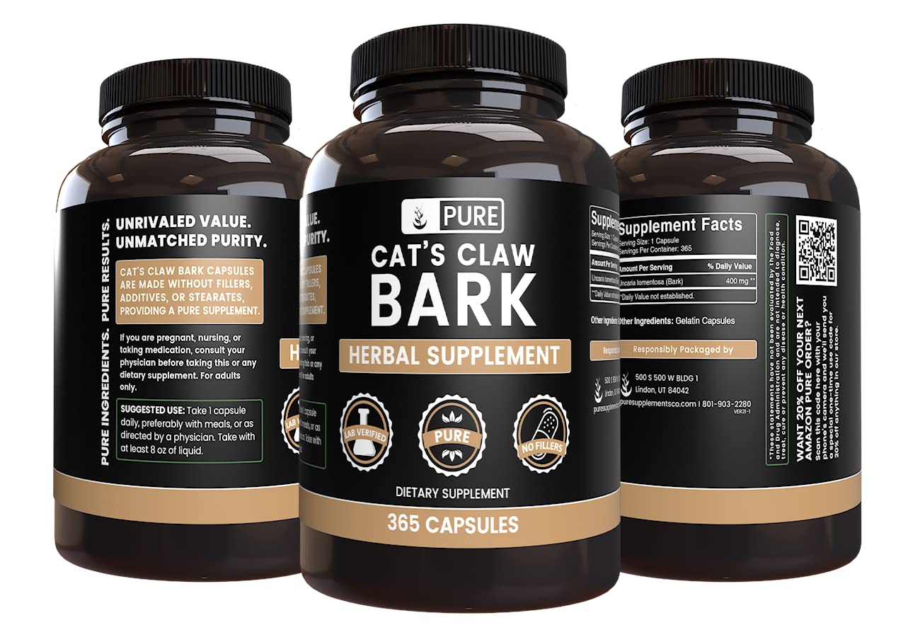 PURE ORIGINAL INGREDIENTS, Cat's Claw Bark, 365 Capsules — Amazon image 2