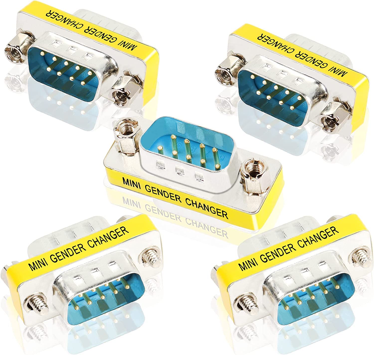 fdealz [ 5 Pieces ] DB9 9 Pin RS-232 Serial Connector DB9 Male to Male Cable Coupler Adapter (DB9 Male/Male)-image-34