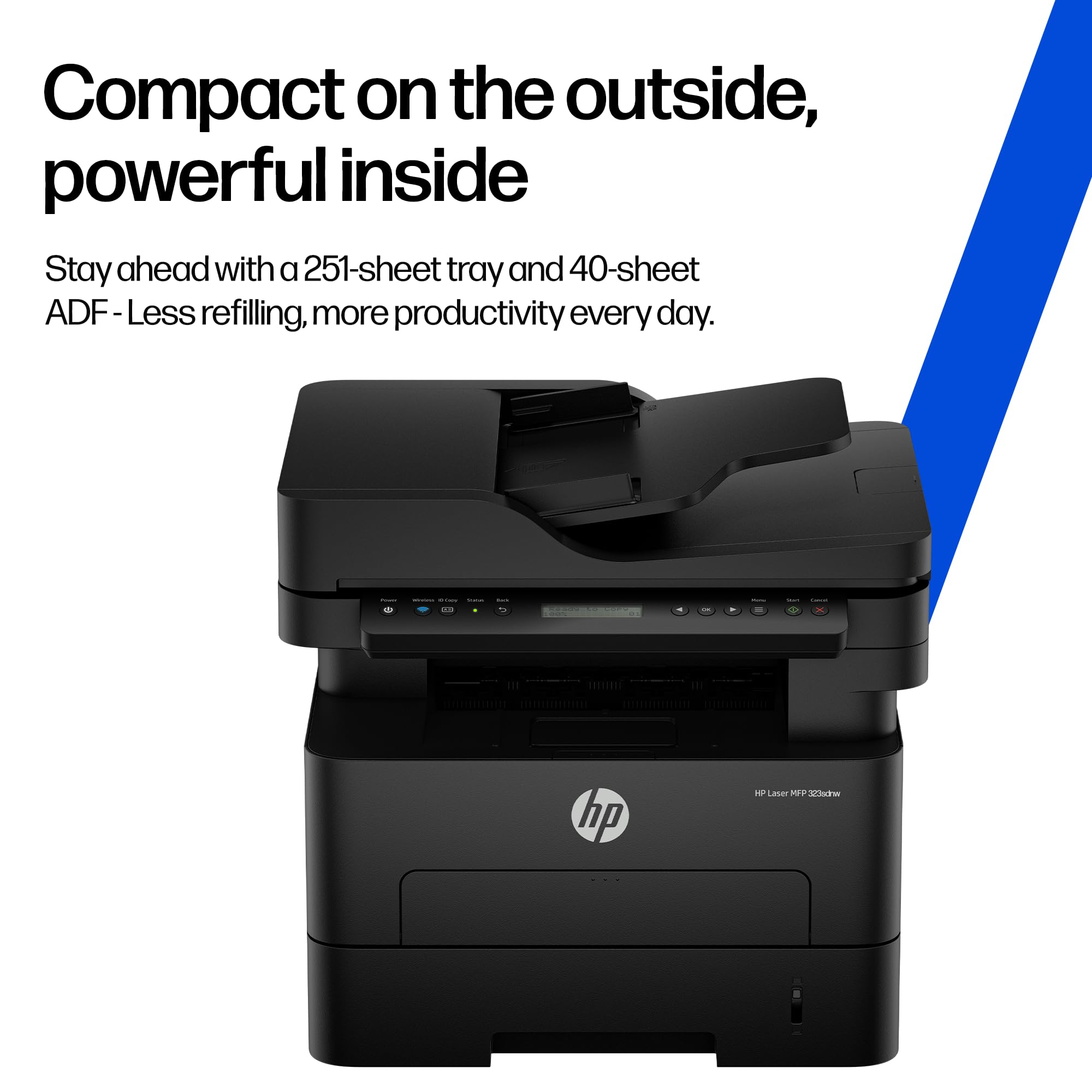 HP 323sdnw Auto Duplex WiFi Laser Printer (New Launch) with ADF, Print Scan Copy, LCD Display, 30 PPM, 256 MB Memory, Black — Amazon image 2