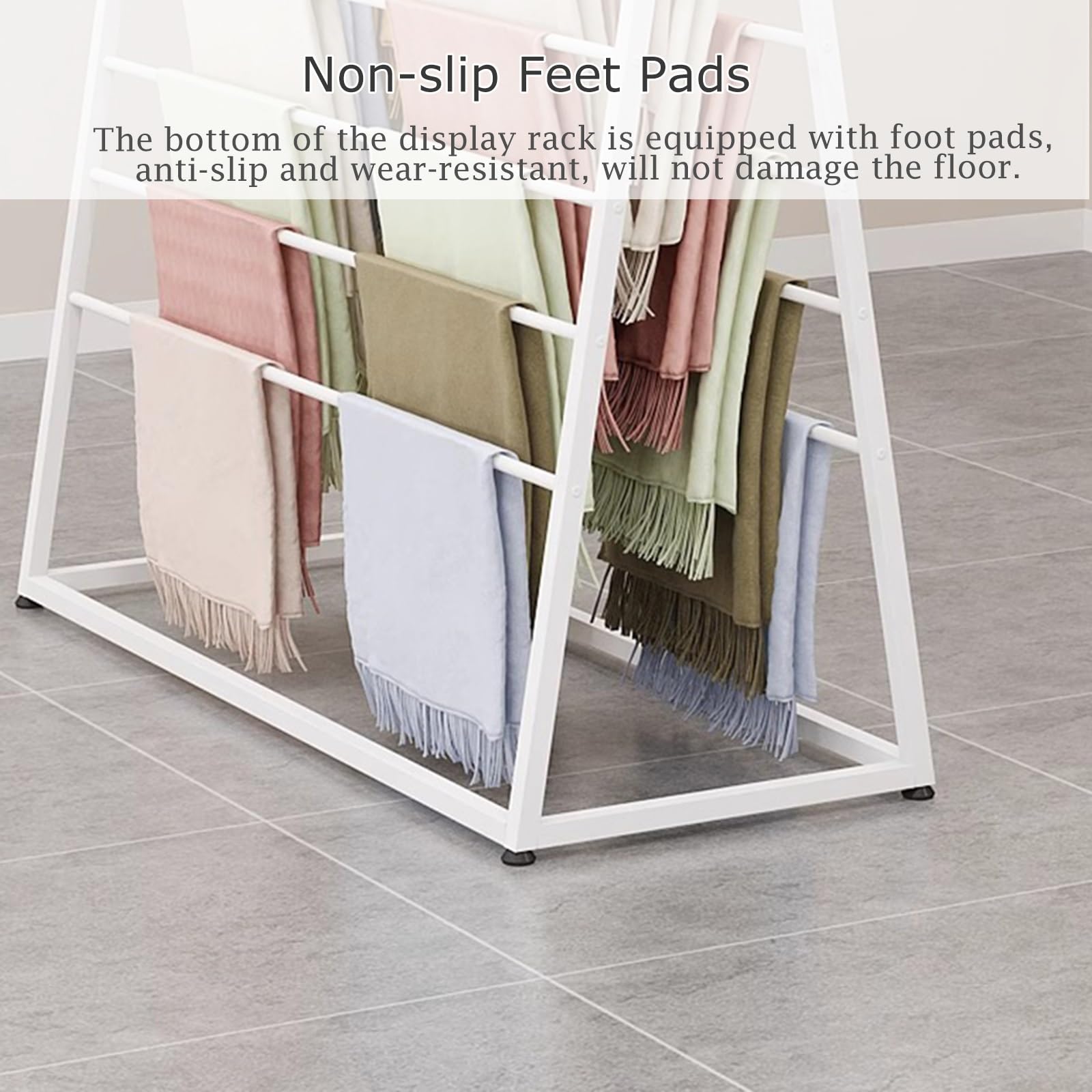 Corbatero Organizador Cinturones Perchero de pie para bufandas de doble cara de metal blanco Corbatero comercial, Perchero para guardar ropa chales pañuelos pantalones mantas ( Size : 100cm/39.4inch )