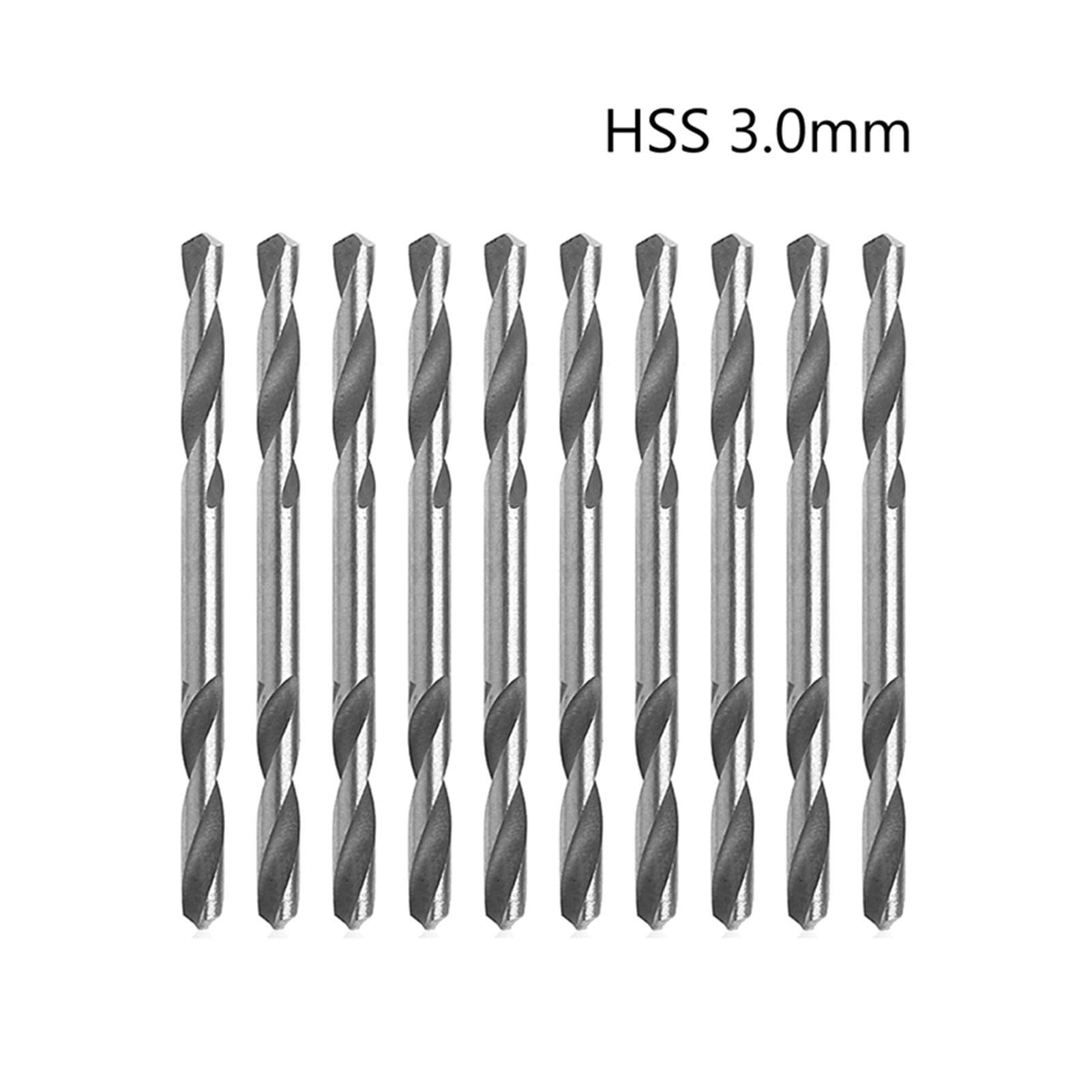Brocas 10 piezas 3 mm 3,2 mm 3,5 mm 4 mm 4,2 mm 4,5 mm 5,0 mm 5,2 mm HSS Herramientas de perforación de torsión en espiral de doble extremo Juego de brocas Juego de brocas (Diámetro del orificio: 3