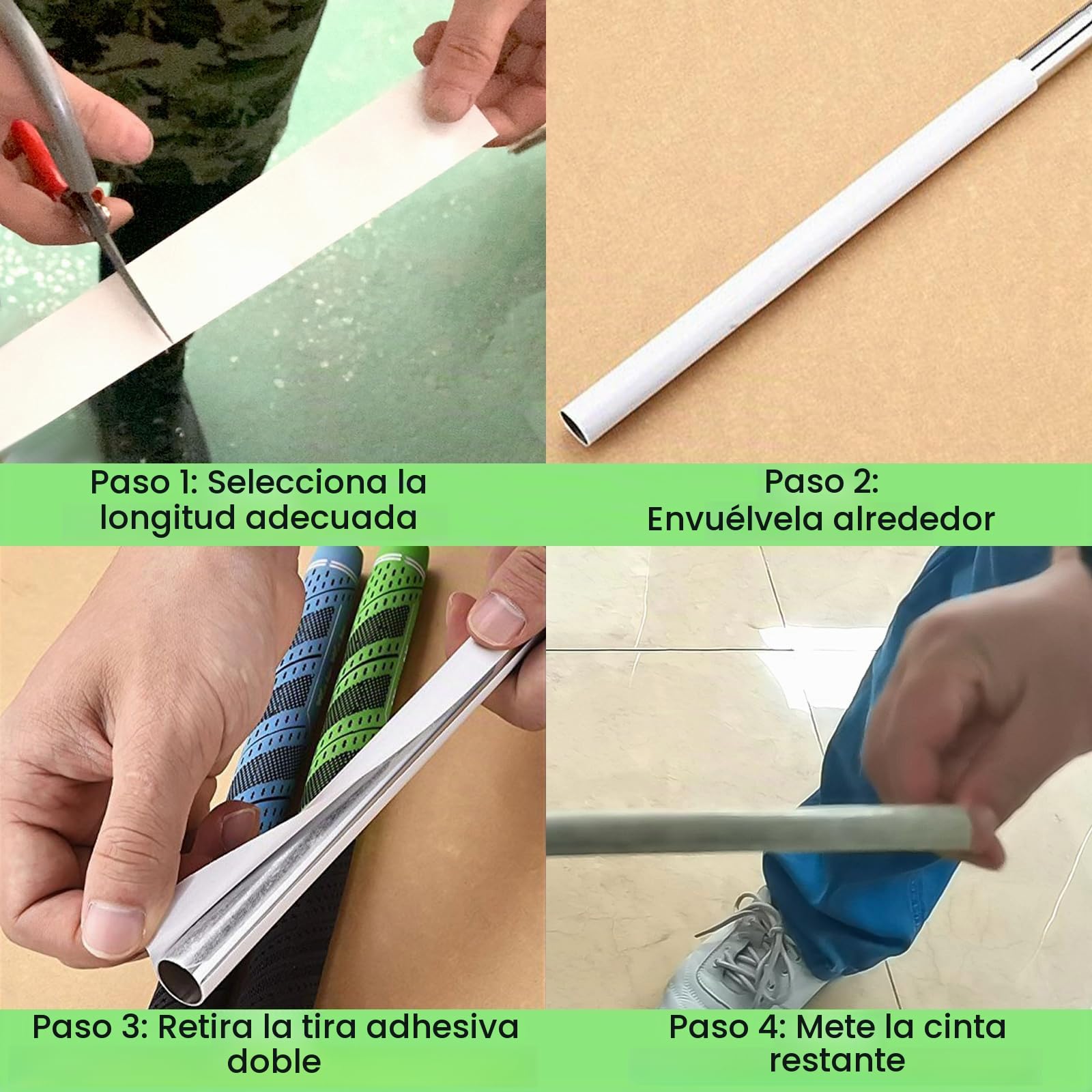 Crestgolf Cinta de Agarre de Golf de Doble Cara,para instalación de Agarre de Palos de Golf, Cinta de Agarre Multifuncional de Tira de Agarre de Golf, Tiras cropables de Fuerte adherencia, 185 Palos