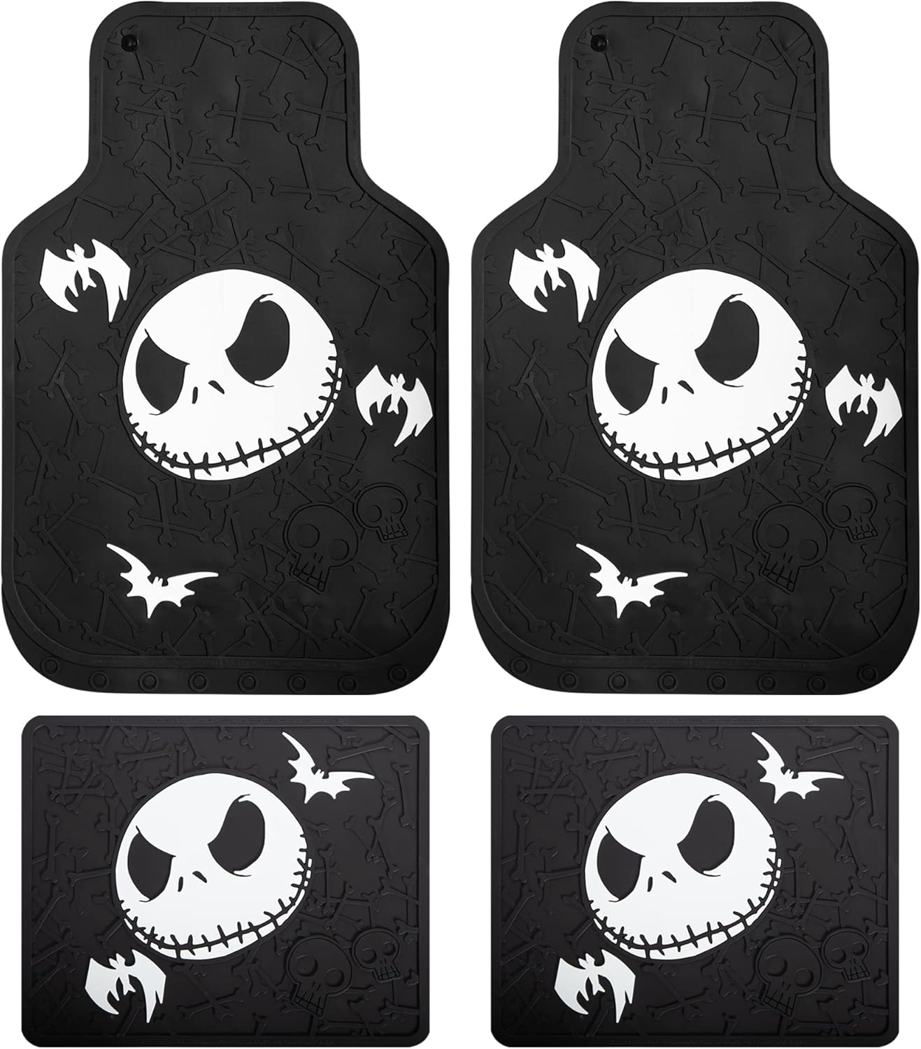 Plasticolor 001693ZX4 4pc Nightmare Before Christmas Bones Design Floor Mat Set for Car Truck and SUV