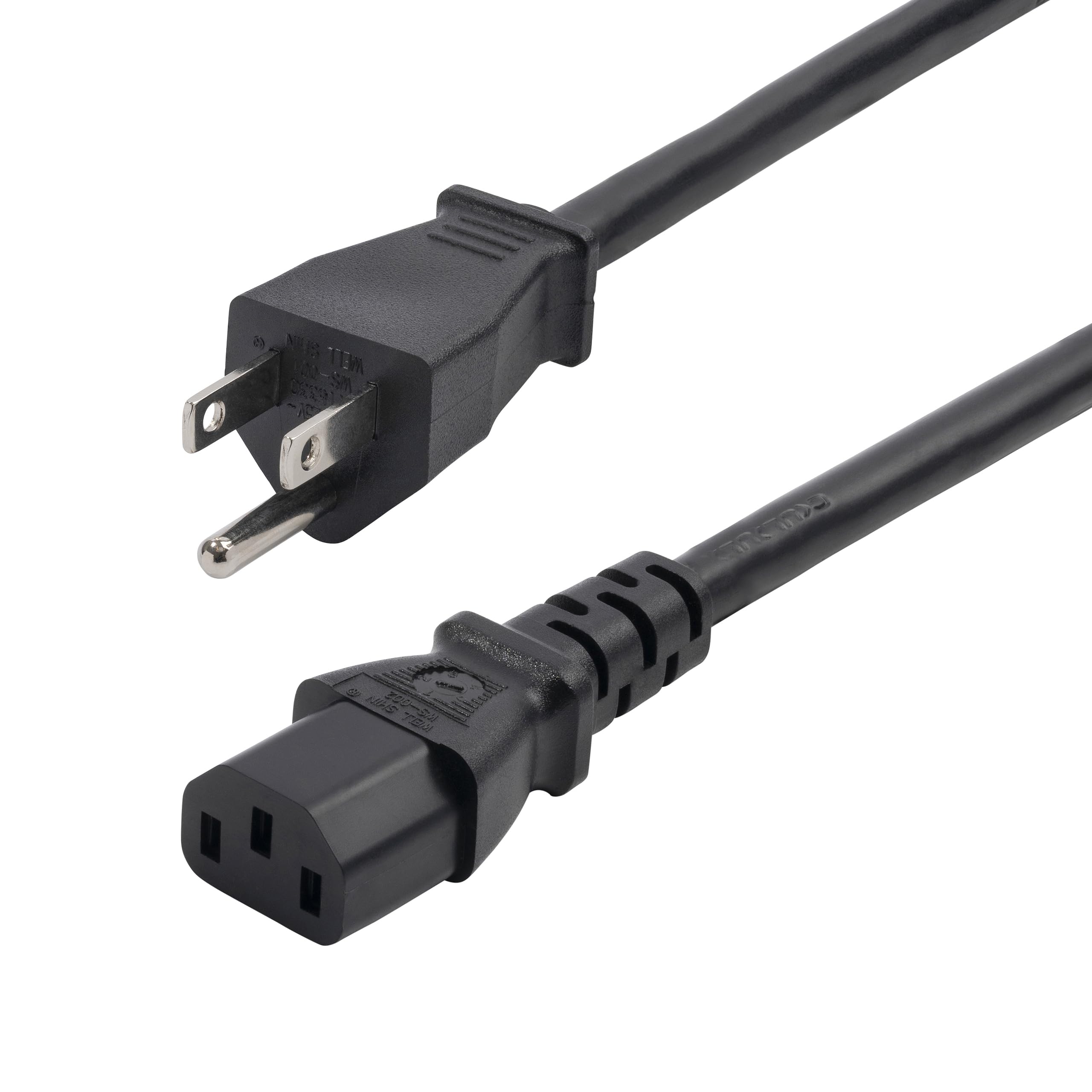 StarTech.com 15ft (4.5m) Computer Power Cord, NEMA 5-15P to C13, 10A 125V, 18AWG, Black Replacement AC Power Cord, Printer Power Cord, PC Power Supply Cable, Monitor Power Cable - UL Listed (PXT10115) — Amazon image 11