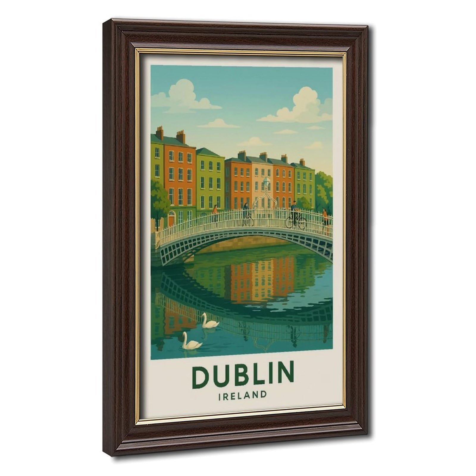 Bareronor Mokume Gane Frame-Style Dublin Poster Canvas Poster For Bedroom Decor Gift