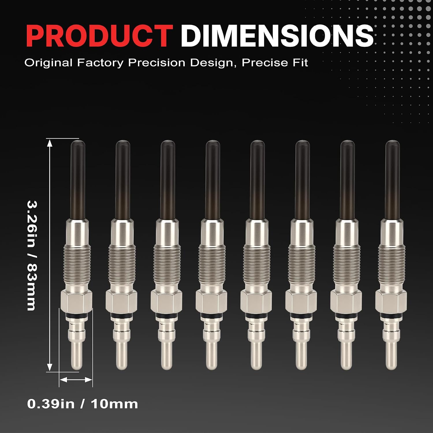 MC3Z12A342E 8PCS Glow Plugs Compatible with 1988-1994 Ford F-250 F-350 F-Super Duty E-Series Vans 7.3L IDI Diesel Powerstroke Replace ZD-29