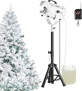 VEVOR Snow Machine, 1500W Snow Maker Machine with Height Adjustable Stand and Wireless Remote Control, High Output Portable Snowmaking Machines for Outdoor Christmas Parties Wedding Stage Effect