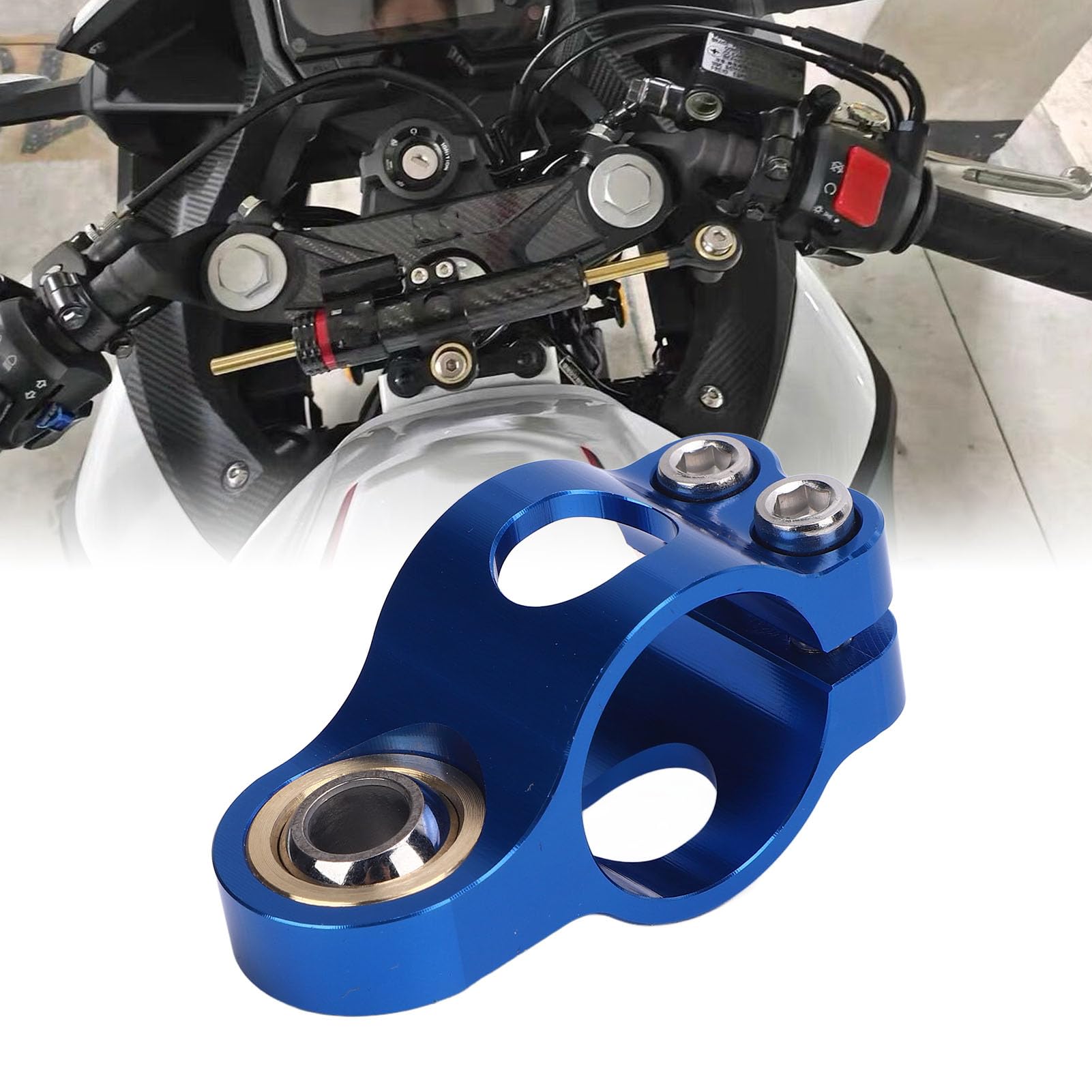 Aqxreight CNC Motorcycle Steering Damper Bracket – Black Anodized Fork Mount For Stability & Vibration Reduction