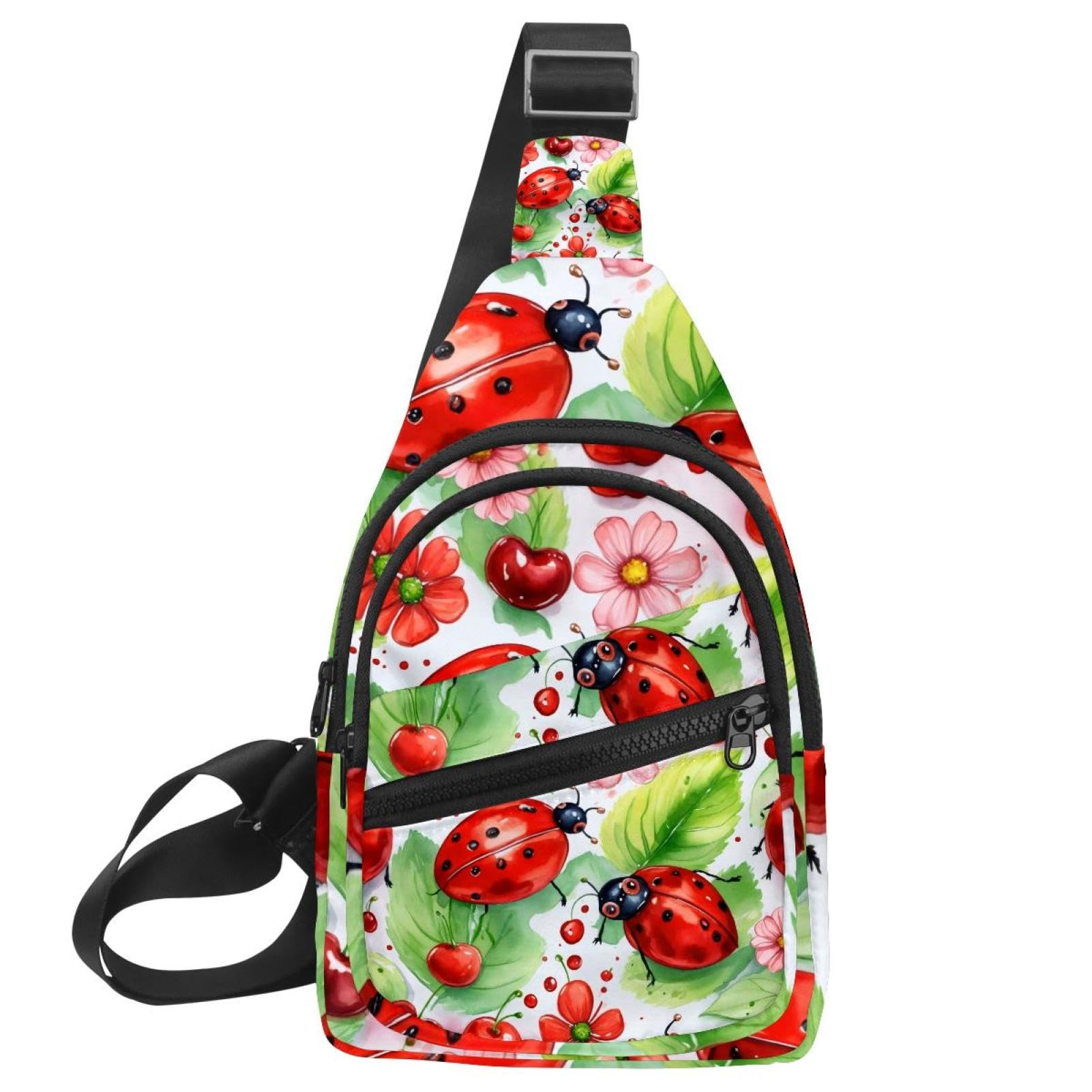 Riñonera cruzada ajustable con diseño Ladybug y Cherry 7