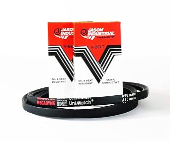 Megadyne - Jason Industrial V Belt - A66-4L680 Pack of 1 Wrapped V-Belt - 68 Inch Outside Length - 1/2 Inch Top Width - 11/32 Inch Thick