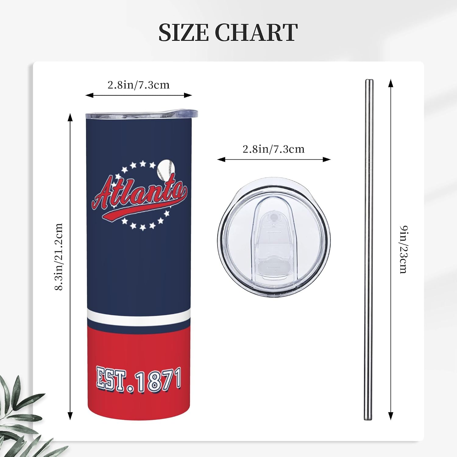 Tumbler 20oz Straight Skinny Car Cups With Insulated Cup Sleeve Portable Handle, Sports Travel Coffee Mug, Stainless Steel, Insulated,Classic Collection Gifts for Fans image 2