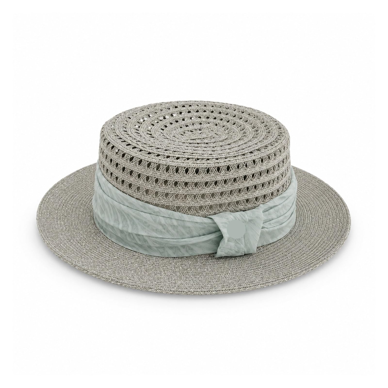 Générique Chapeau de soleil en paille tissé for femmes, casquette à visière plage dessus plat