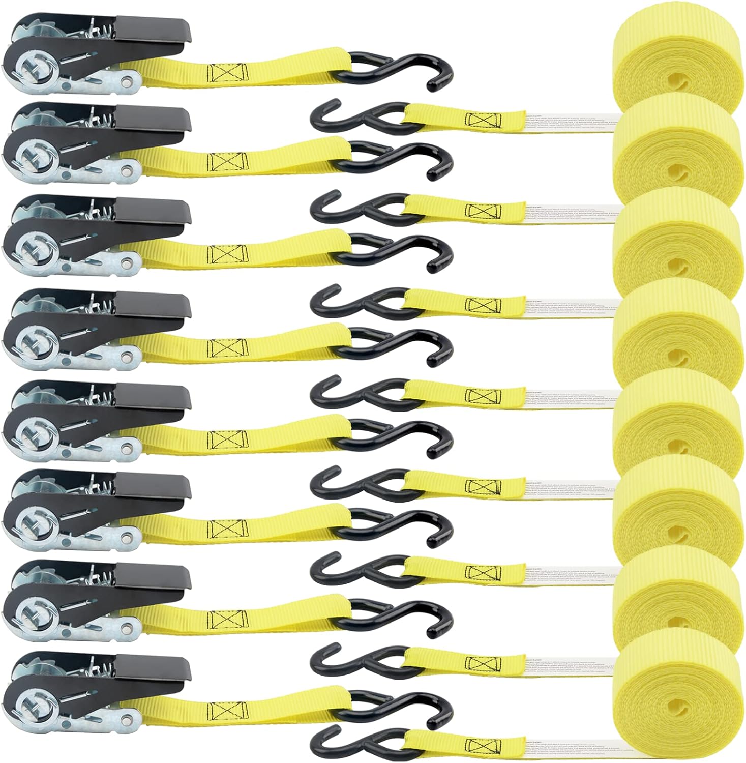 XSTRAP STANDARD Ratchet Tie Down Straps - 8PK - 1'' x 10 ft - 900 LB Break Strength Cargo Straps for Moving Appliances, Lawn Equipment, Motorcycle : Tools & Home Improvement