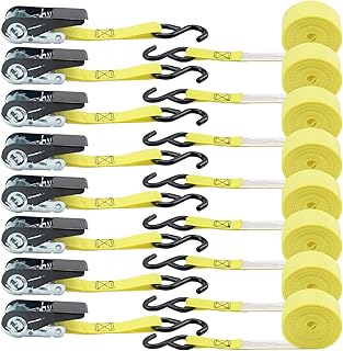 XSTRAP STANDARD Correas de amarre de trinquete, paquete de 8 unidades, 1 x 10 pies, 900 libras, correas de carga de resist...
