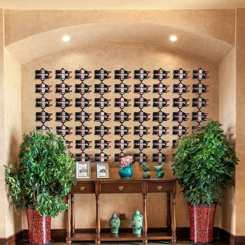 Rustic Wine Rack Wall Mounted Wine Rack European Wine Storage Rack Wine Bottle Holder Organizer Bottle Display Shelves Bar Wine Cellar Wine Storage Racks (Color : A-Gold) (A Black)