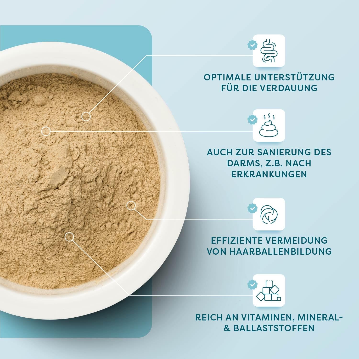 Dr. SAM Premium Darmpulver für Katzen - BellyLove Cat als pflanzliches Darm- und Magenpulver für Balance im Darm - unterstützend bei Magen-Darm-Erkrankung - hochdosiertes Probiotikum 45g