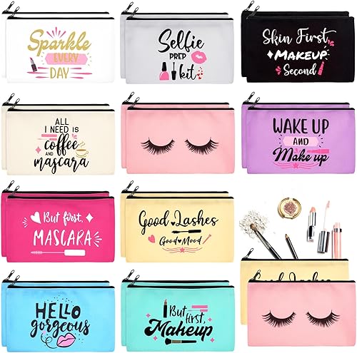 Miniatura 7 de Reginary 20 bolsas de cosméticos para mujer, espaciosas bolsas de maquillaje con cremallera, bolsa de aseo de viaje, organizador de accesorios, 7 x