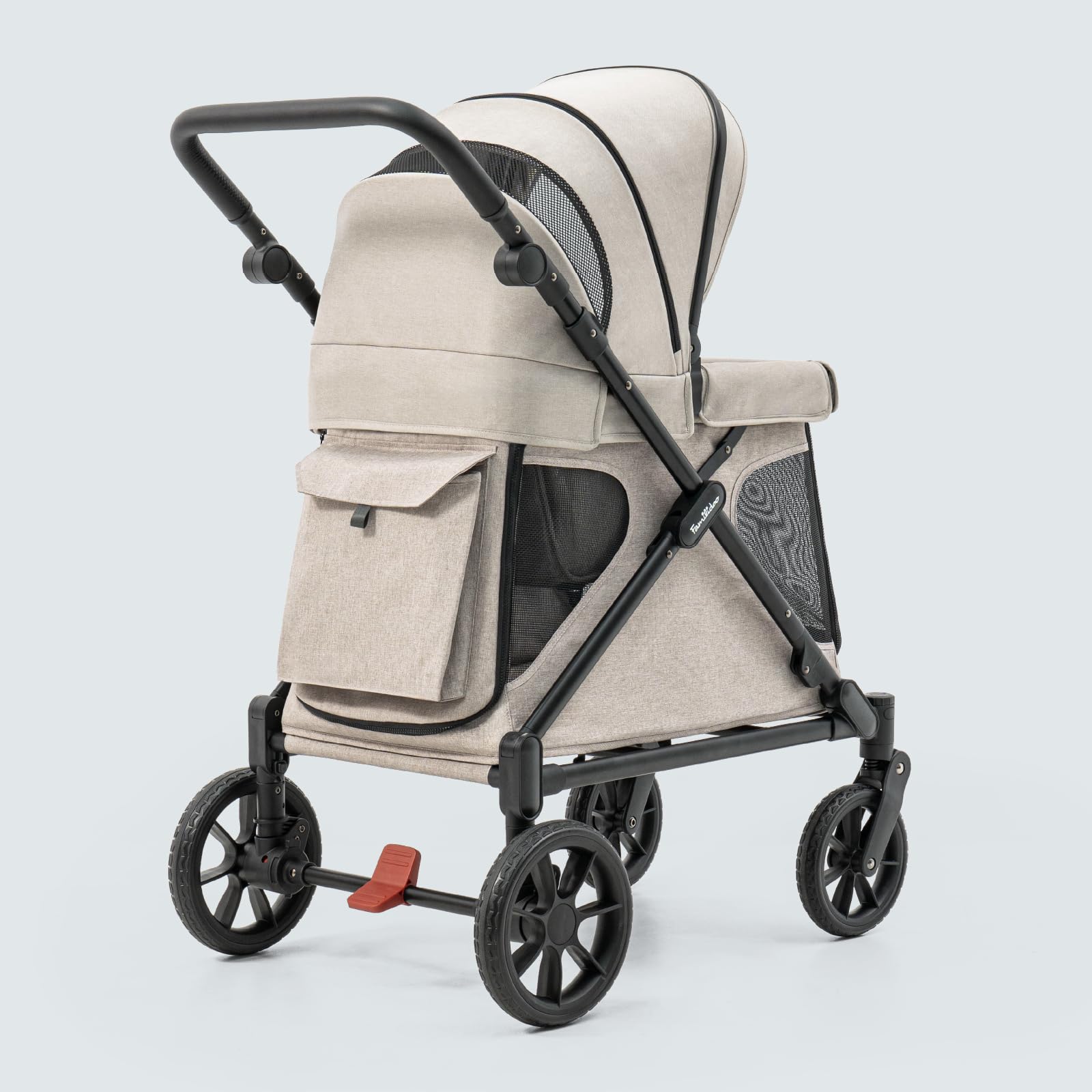 Familidoo Q1 2.0 - Passeggino multiuso, pieghevole, leggero, per bambini e animali domestici, cintura di sicurezza a 5 punti, parapioggia e design compatto da viaggio, supporta fino a