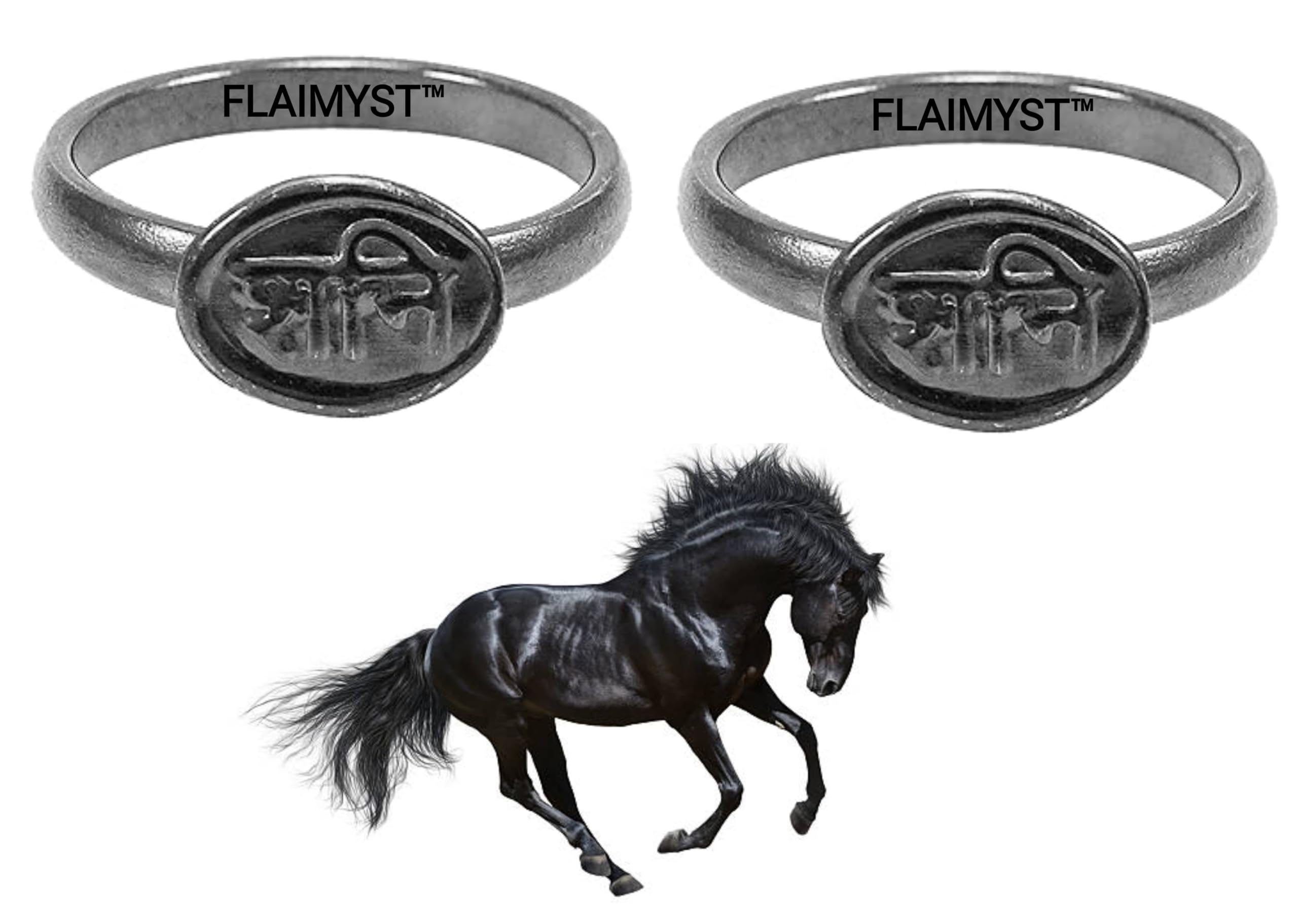 Shani Dosha Nivaran Black Horse Shoe Iron Ring, Shani Chhalla (Kale Ghode Ki Naal Ki Anguthi) Adjustable Ring For Men Woman Vedic Astrology Protection, Spiritual Ring (Peck of 2)