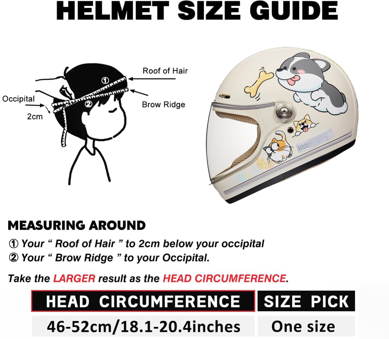 Kask motocyklowy dziecięcy, kask kreskówkowy dla chłopców i dziewcząt, kask integralny dla dzieci, odpowiedni do rowerów elektrycznych, motocykli i skuterów, homologacja ECE. 10,(46-52 cm)