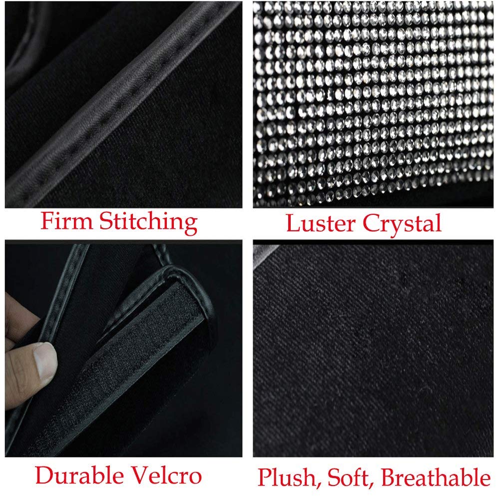 2 almohadillas para cinturón de seguridad con cristales brillantes, para cinturón de seguridad de coche, accesorios para decoración de coche para mujer
