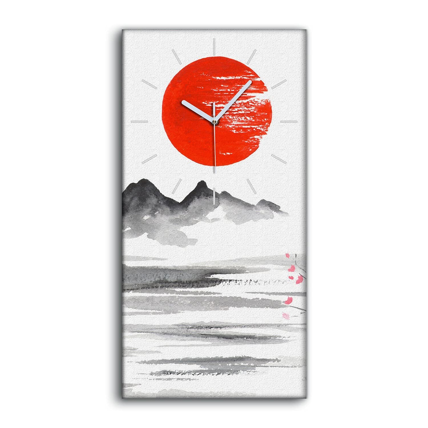 Horloge sur toile silencieuse 30x60cm pour en finir avec le tic-tac dans la chambre