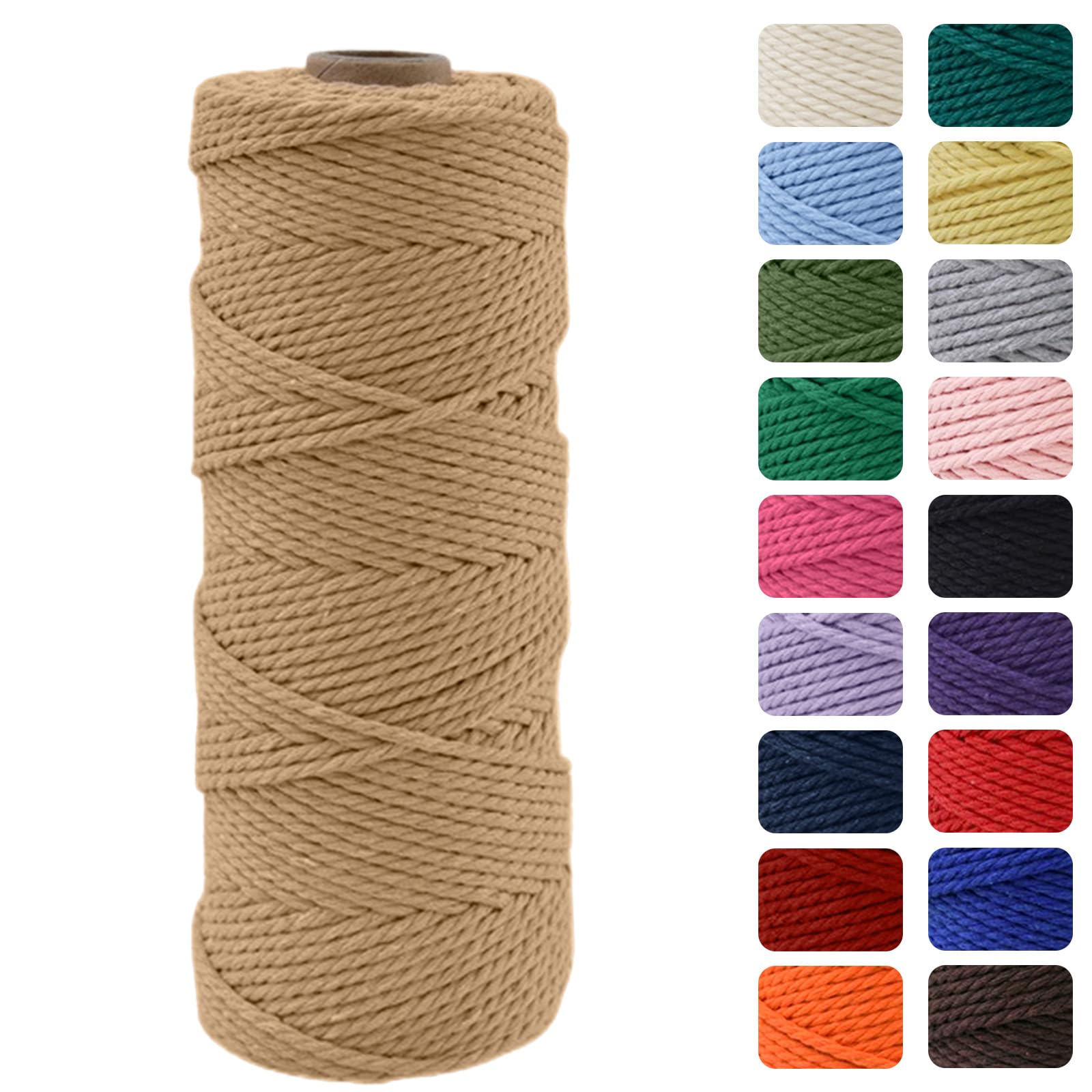 MOMAHUA 3MM Macrame Cord Rope 100m Hemp Rope Chemical Free Rope for DIY Crafts,Home Decor and Gift Wrapping,Christmas Wedding Decors