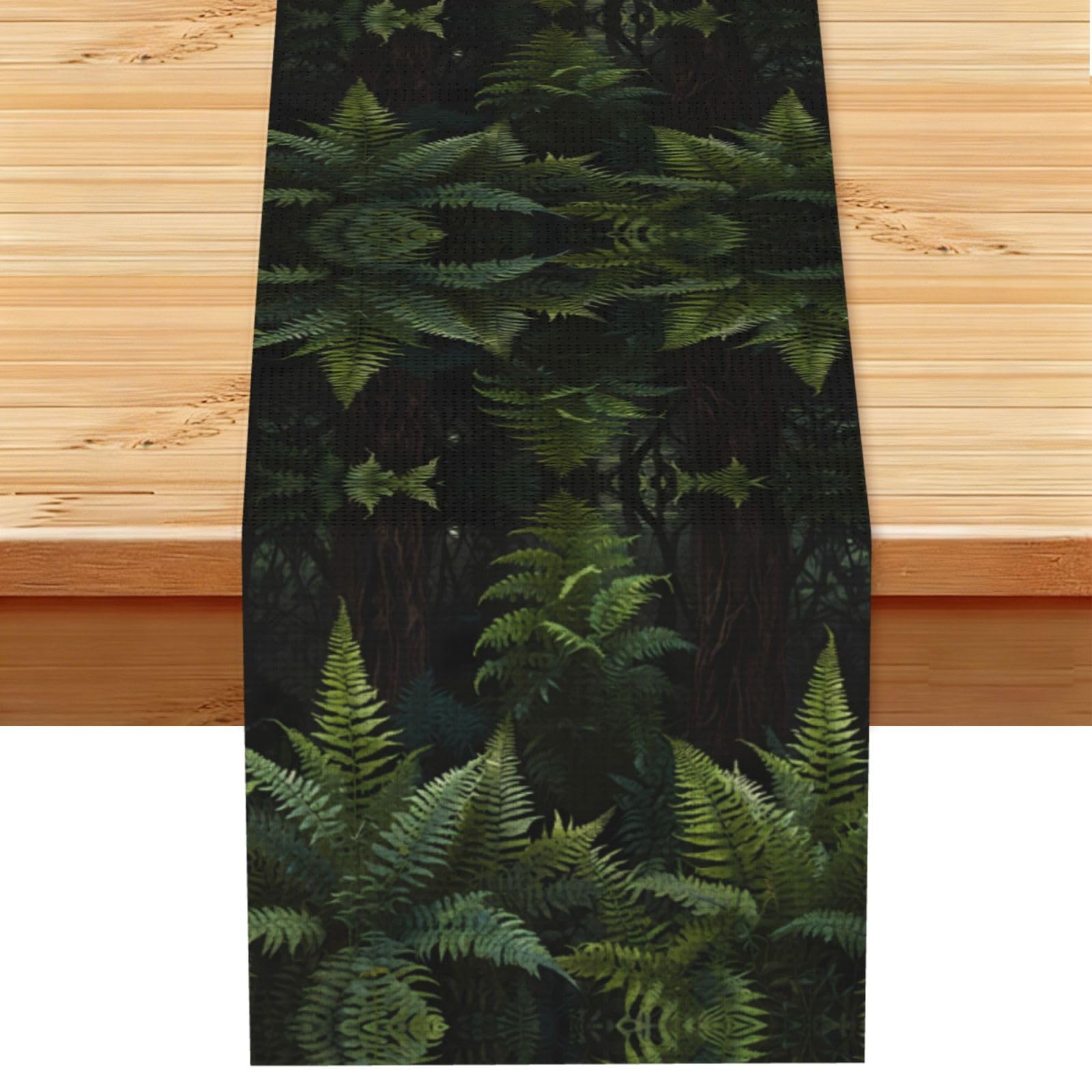 Fern forest Linen Feel Table Runner Wedding Party Home Decoration