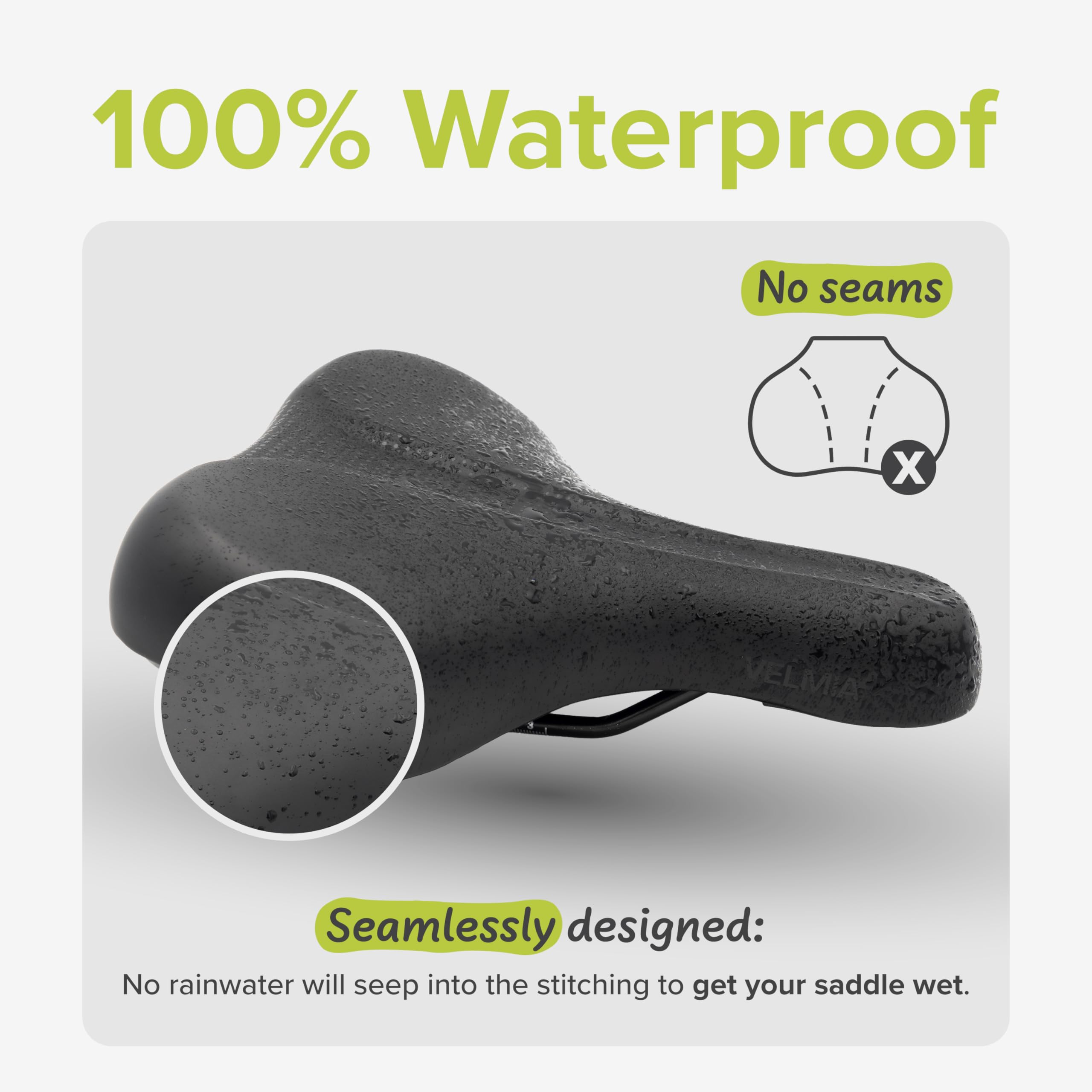 Bicicletta Uomo VELMIA Sella Per Bicicletta 100% Impermeabile