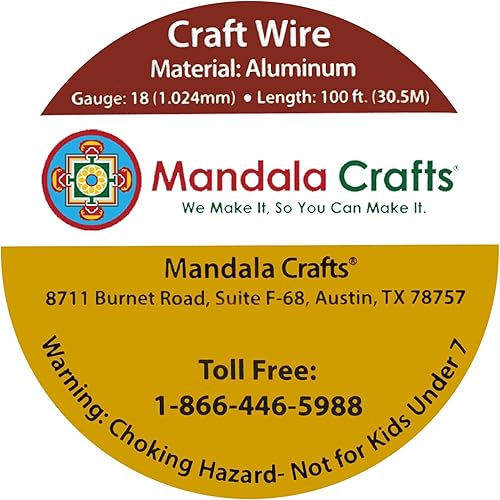Vista 469 de Mandala Crafts Alambre de aluminio anodizado de calibre 8 para hacer joyas, alambre neutro flexible de color de 128 pies, flexible y flexible