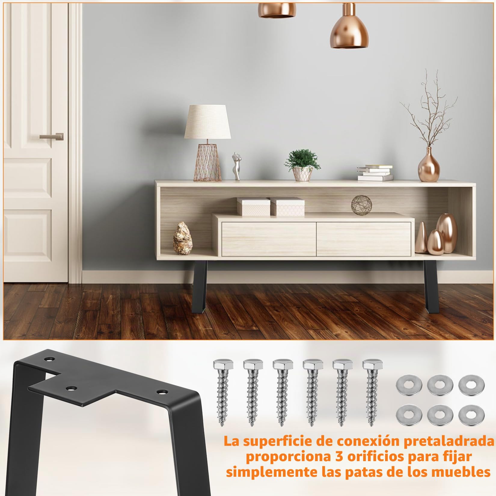 2 Piezas Patas para Muebles, 35,7 cm Patas Mesa Trapezoidales, Patas Mueble, Patas Escritorio, Pies de Soporte Patas para Mesas Sofás Silla Gabinete Estantes Armario Cocina(35,7 cm)