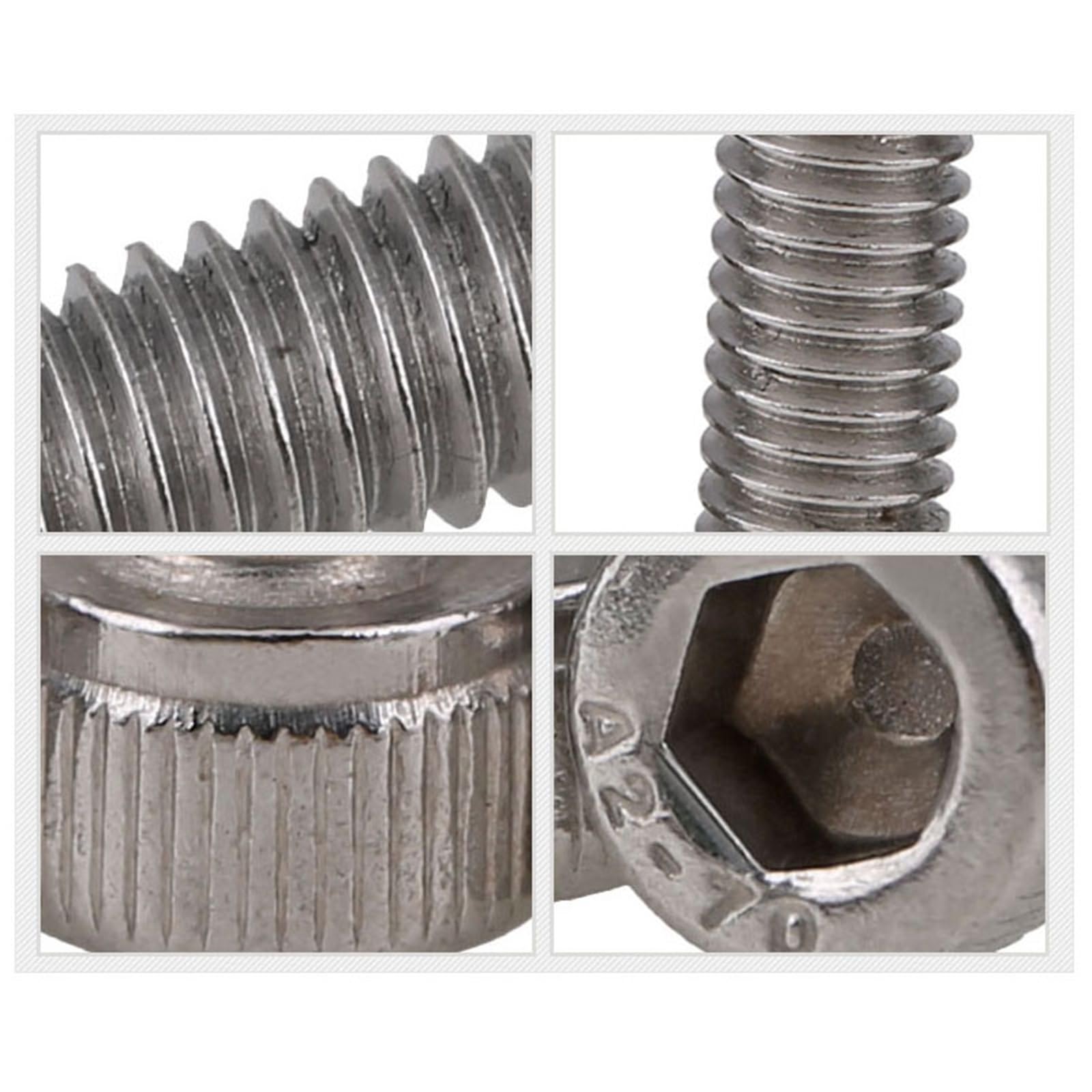 10 Set M4 (4 Mm) X6 Mm [Foro 2 Mm] Metrico 304 In Acciaio Inox Testa A Bottone Esagonale Viti A Vite Cava Bullone Con Dadi - Foto 4